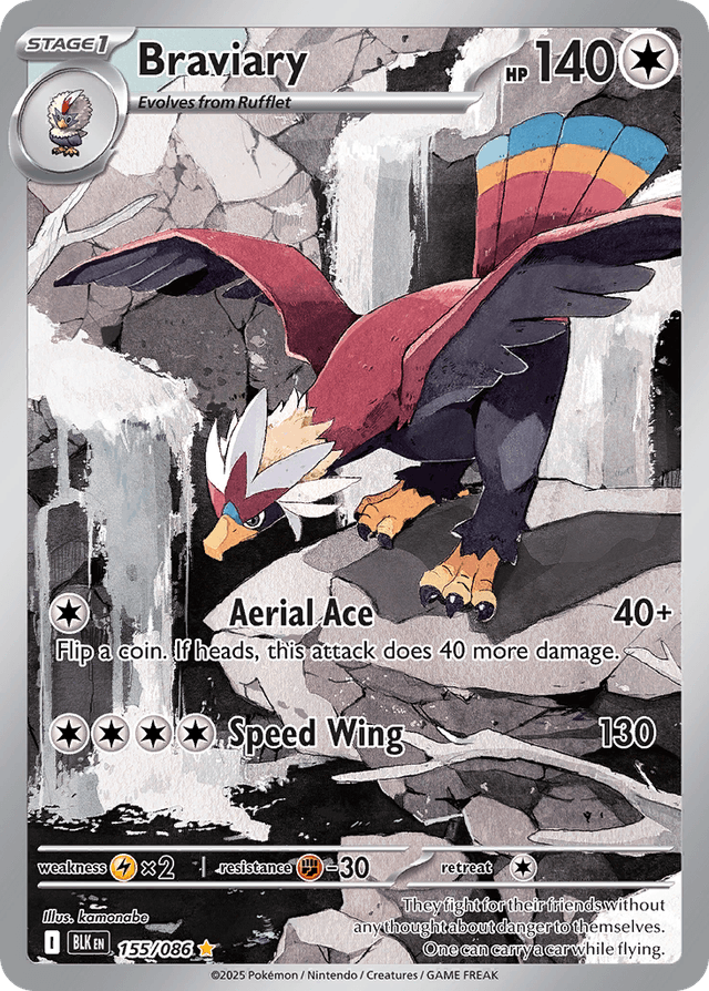 Carta Braviary 155/86 do set Black Bolt — Pokémon TCG | Bynx