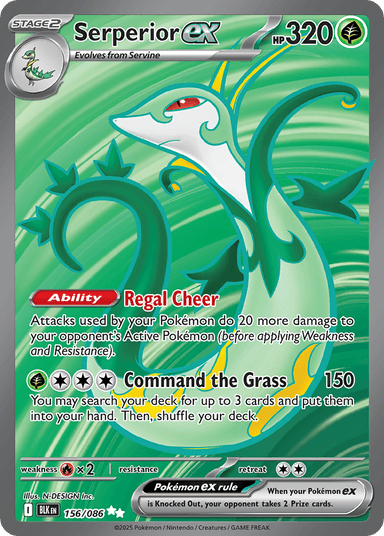 Carta Serperior ex 156/86 do set Black Bolt — Pokémon TCG | Bynx