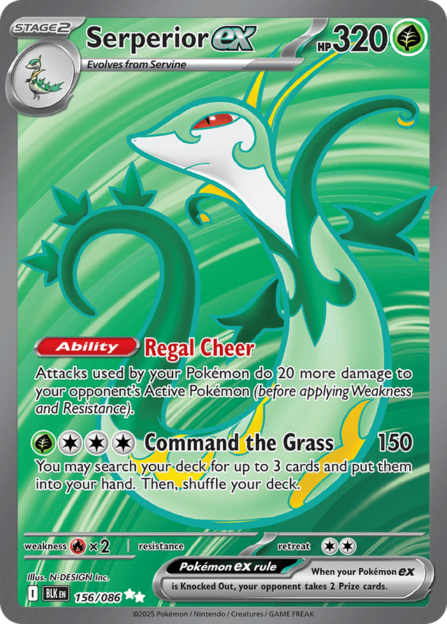 Carta Serperior ex 156/86 do set Black Bolt — Pokémon TCG | Bynx