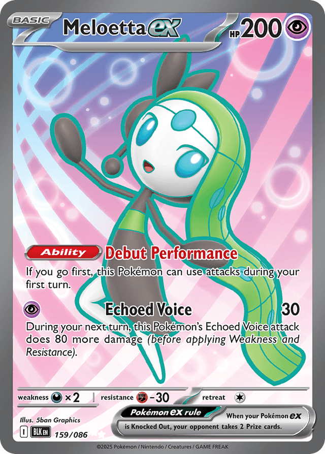 Carta Meloetta ex 159/86 do set Black Bolt — Pokémon TCG | Bynx