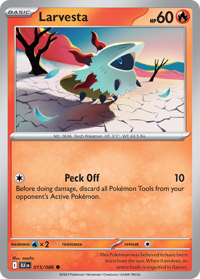 Carta Larvesta 15/86 do set Black Bolt — Pokémon TCG | Bynx