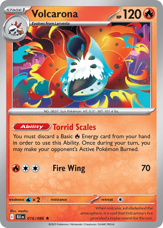 Carta Volcarona 16/86 do set Black Bolt — Pokémon TCG | Bynx