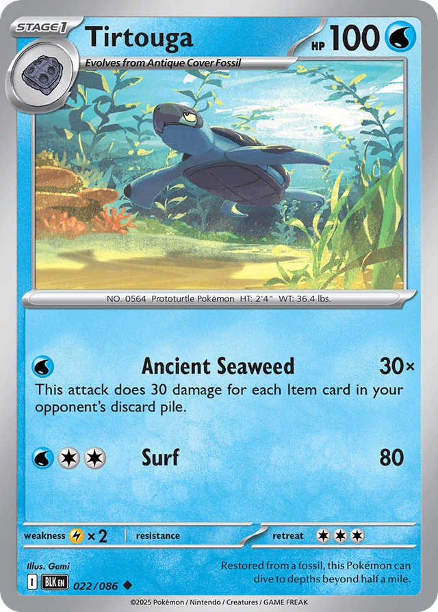 Carta Tirtouga 22/86 do set Black Bolt — Pokémon TCG | Bynx
