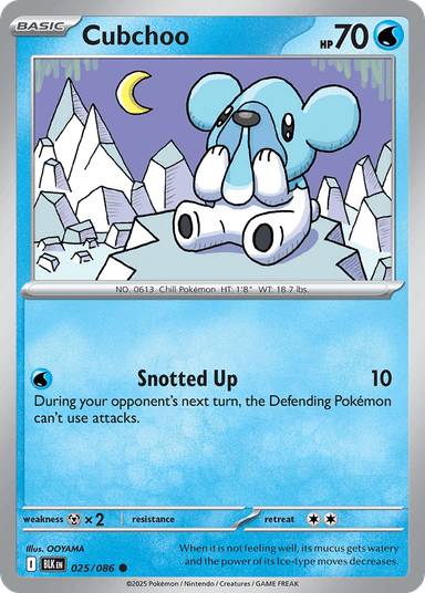 Carta Cubchoo 25/86 do set Black Bolt — Pokémon TCG | Bynx