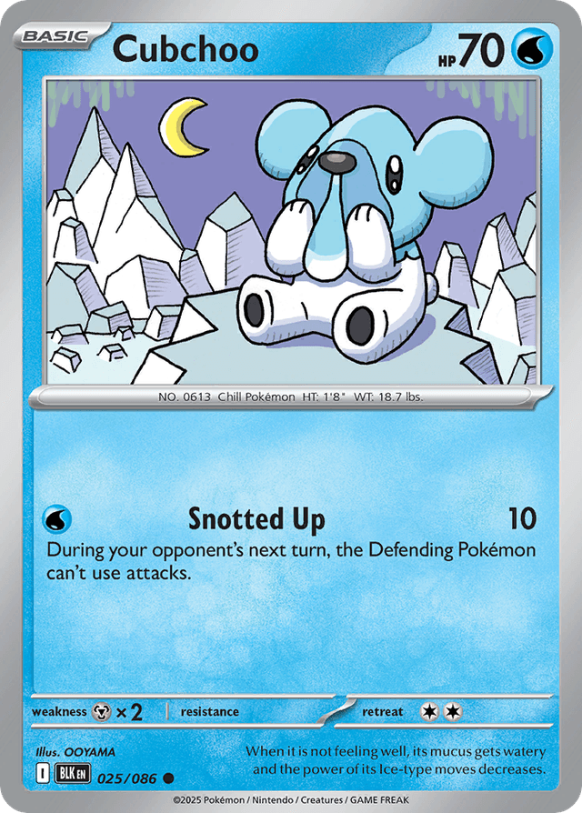 Carta Cubchoo 25/86 do set Black Bolt — Pokémon TCG | Bynx