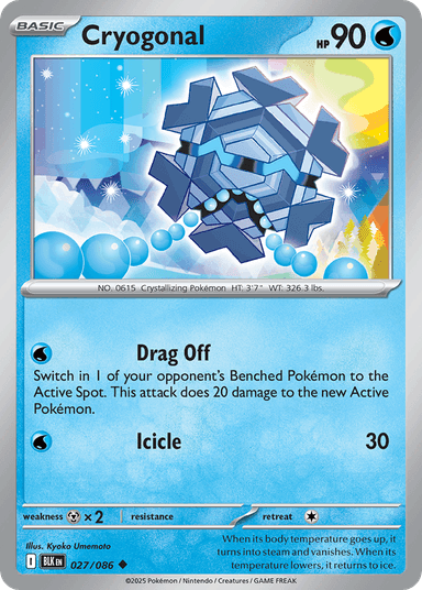 Carta Cryogonal 27/86 do set Black Bolt — Pokémon TCG | Bynx