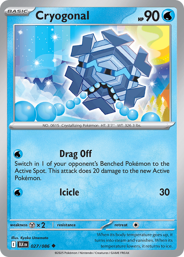 Carta Cryogonal 27/86 do set Black Bolt — Pokémon TCG | Bynx