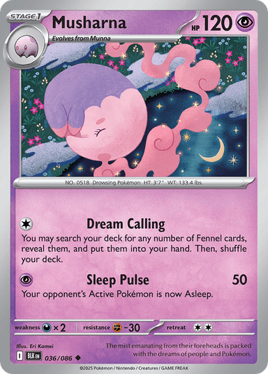Carta Musharna 36/86 do set Black Bolt — Pokémon TCG | Bynx