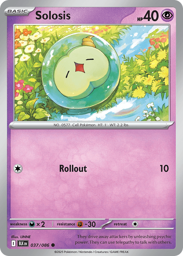 Carta Solosis 37/86 do set Black Bolt — Pokémon TCG | Bynx