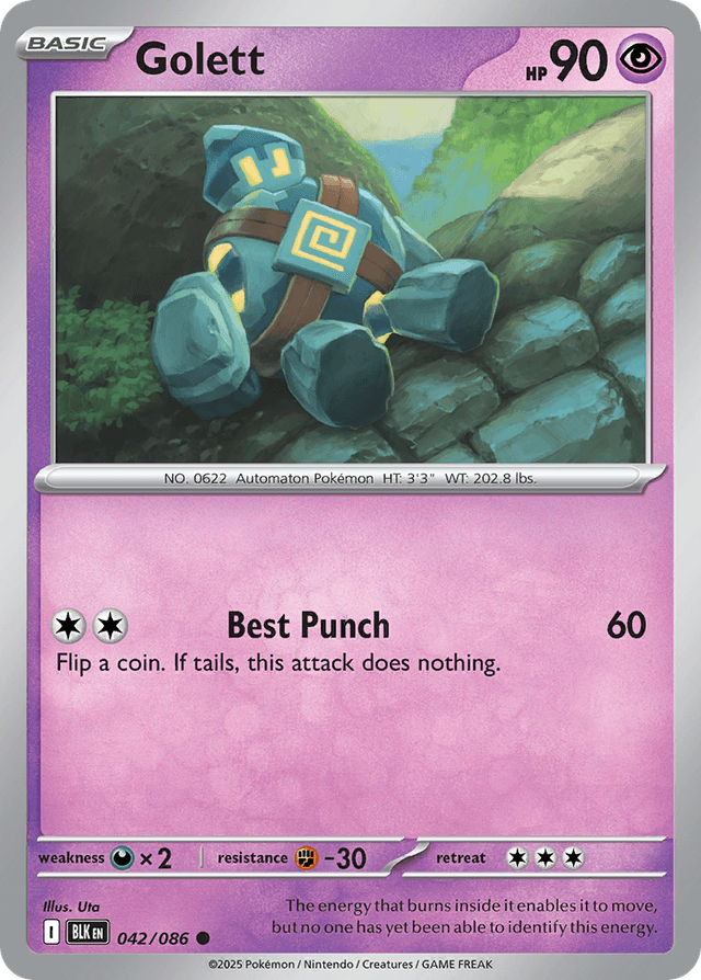 Carta Golett 42/86 do set Black Bolt — Pokémon TCG | Bynx