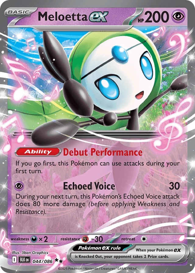 Carta Meloetta ex 44/86 do set Black Bolt — Pokémon TCG | Bynx