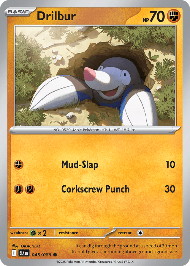 Carta Drilbur 45/86 do set Black Bolt — Pokémon TCG | Bynx
