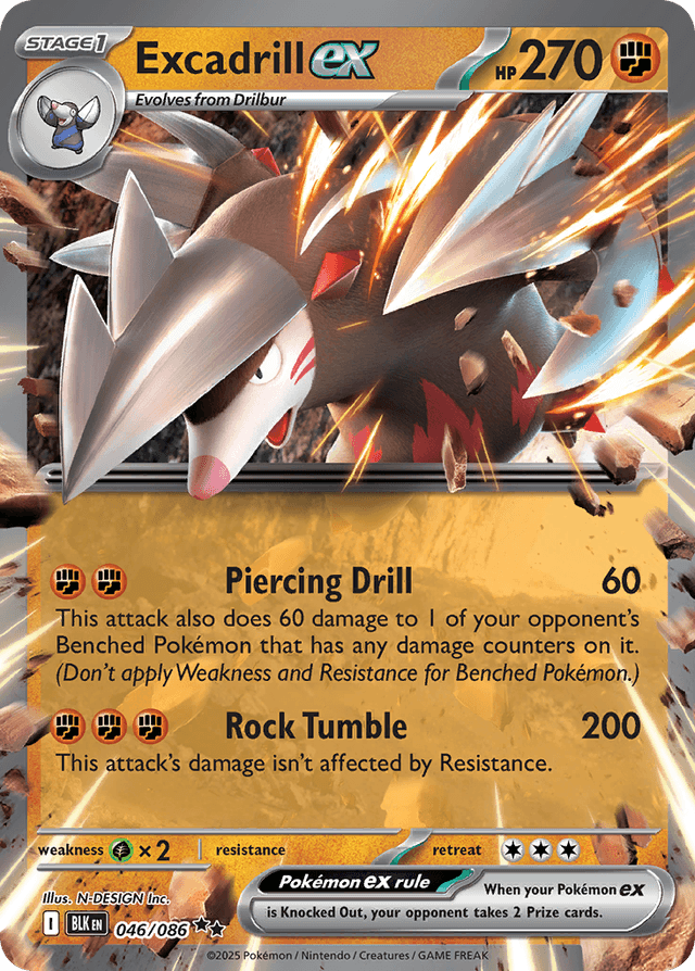 Carta Excadrill ex 46/86 do set Black Bolt — Pokémon TCG | Bynx