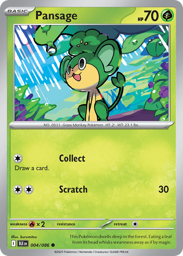 Carta Pansage 4/86 do set Black Bolt — Pokémon TCG | Bynx