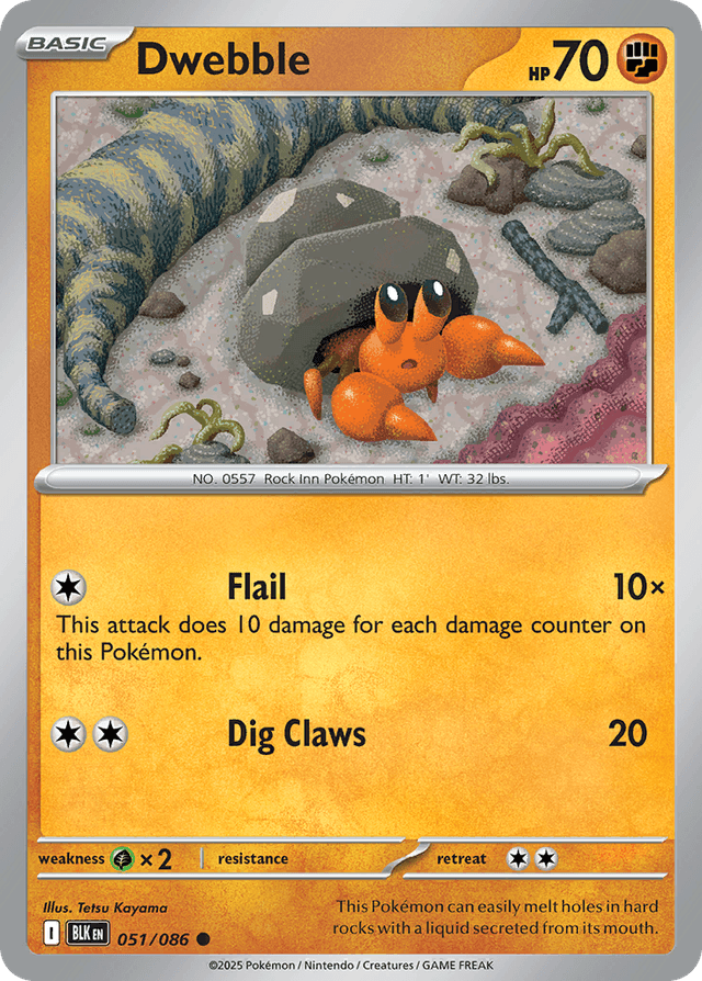 Carta Dwebble 51/86 do set Black Bolt — Pokémon TCG | Bynx