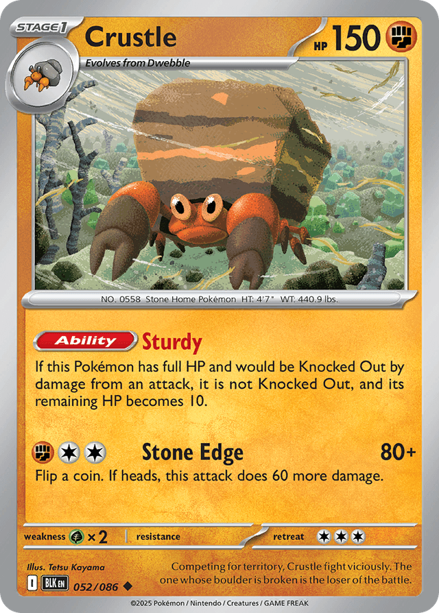 Carta Crustle 52/86 do set Black Bolt — Pokémon TCG | Bynx
