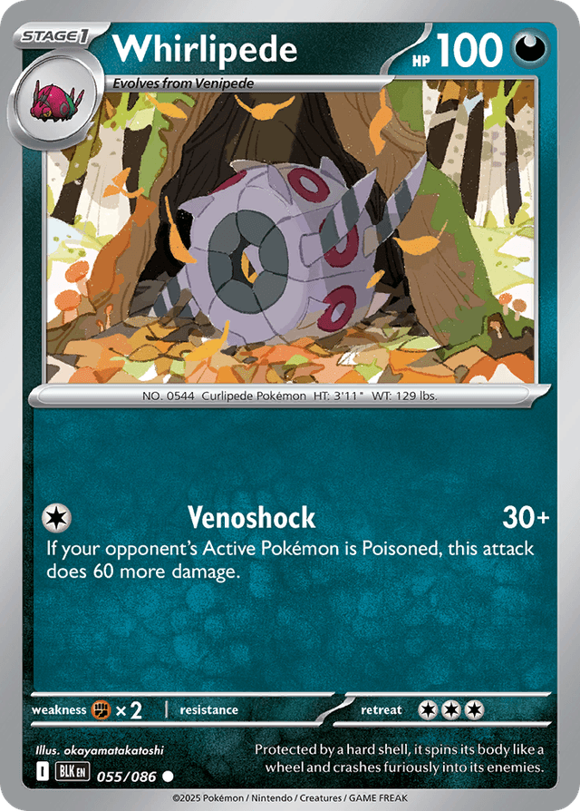 Carta Whirlipede 55/86 do set Black Bolt — Pokémon TCG | Bynx