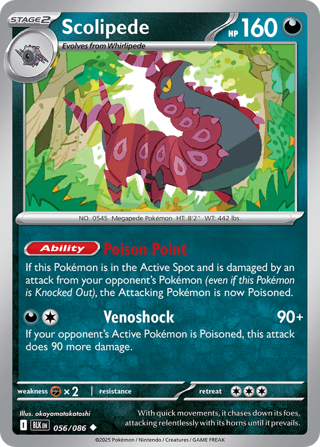 Carta Scolipede 56/86 do set Black Bolt — Pokémon TCG | Bynx