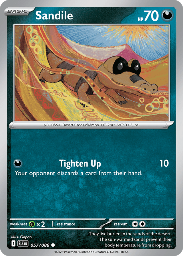 Carta Sandile 57/86 do set Black Bolt — Pokémon TCG | Bynx