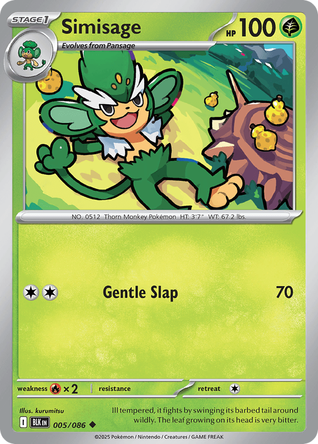 Carta Simisage 5/86 do set Black Bolt — Pokémon TCG | Bynx