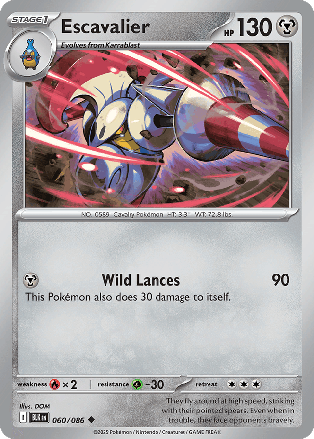 Carta Escavalier 60/86 do set Black Bolt — Pokémon TCG | Bynx