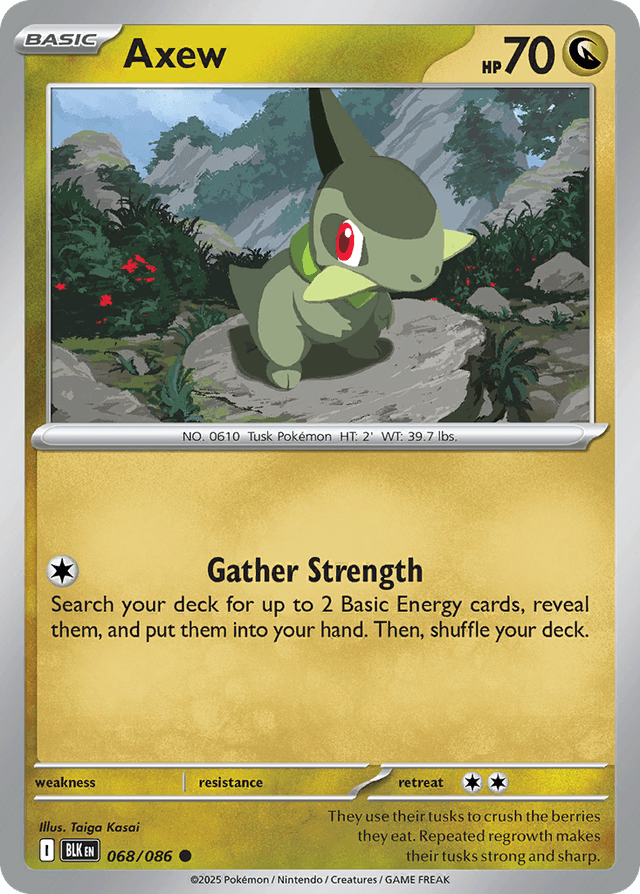 Carta Axew 68/86 do set Black Bolt — Pokémon TCG | Bynx