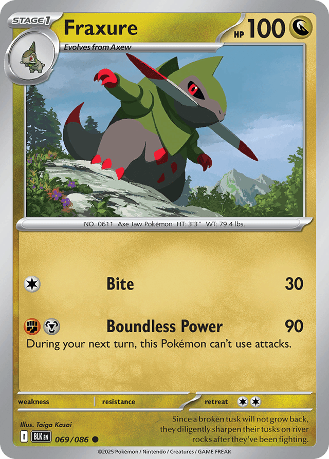 Carta Fraxure 69/86 do set Black Bolt — Pokémon TCG | Bynx