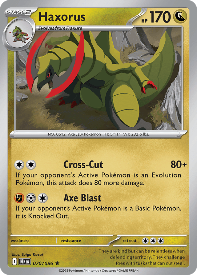 Carta Haxorus 70/86 do set Black Bolt — Pokémon TCG | Bynx