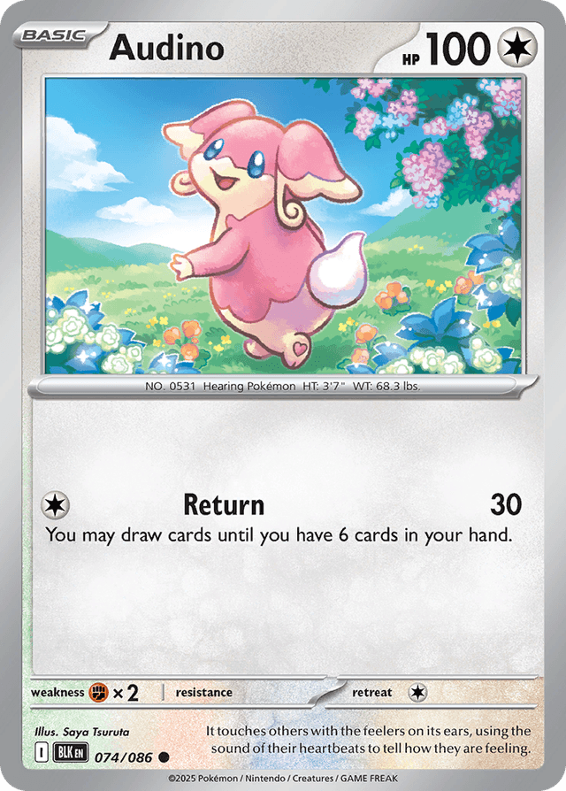 Carta Audino 74/86 do set Black Bolt — Pokémon TCG | Bynx