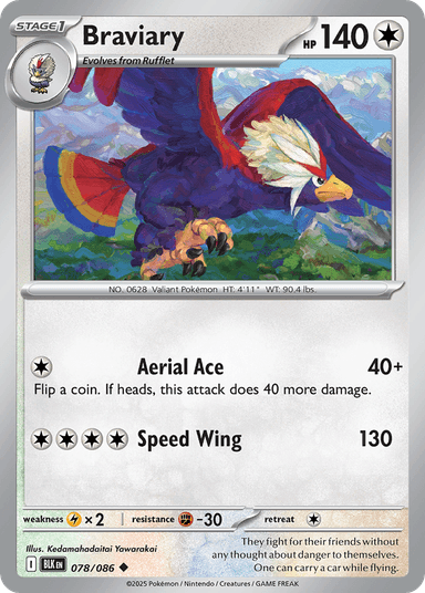 Carta Braviary 78/86 do set Black Bolt — Pokémon TCG | Bynx