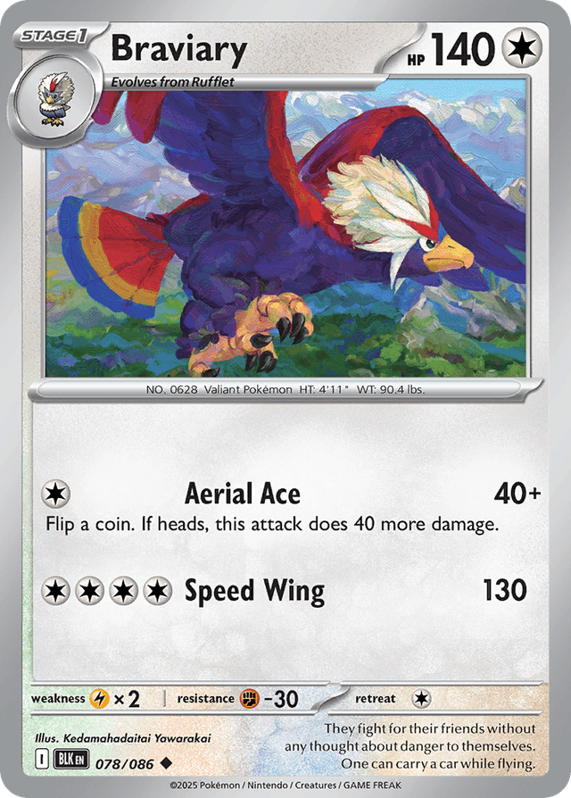 Carta Braviary 78/86 do set Black Bolt — Pokémon TCG | Bynx