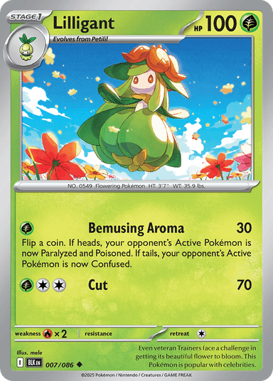 Carta Lilligant 7/86 do set Black Bolt — Pokémon TCG | Bynx