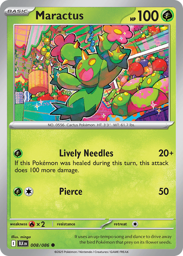 Carta Maractus 8/86 do set Black Bolt — Pokémon TCG | Bynx