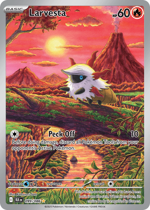 Carta Larvesta 99/86 do set Black Bolt — Pokémon TCG | Bynx