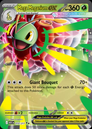 Carta Mega Meganium ex 10/217 do set Ascended Heroes — Pokémon TCG | Bynx