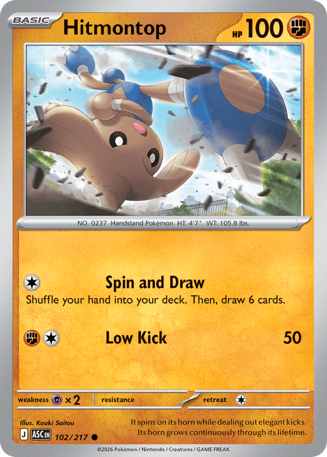 Carta Hitmontop 102/217 do set Ascended Heroes — Pokémon TCG | Bynx