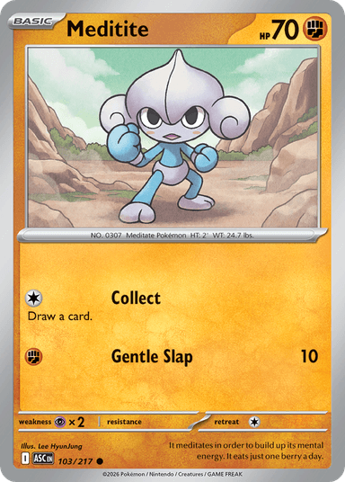 Carta Meditite 103/217 do set Ascended Heroes — Pokémon TCG | Bynx