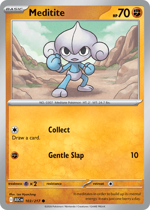 Carta Meditite 103/217 do set Ascended Heroes — Pokémon TCG | Bynx