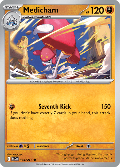Carta Medicham 104/217 do set Ascended Heroes — Pokémon TCG | Bynx