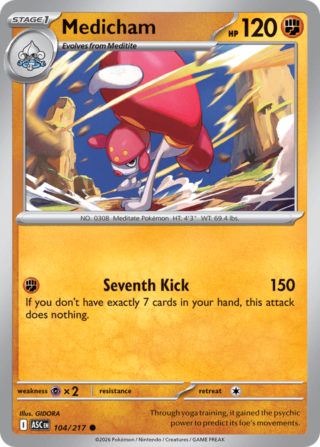 Carta Medicham 104/217 do set Ascended Heroes — Pokémon TCG | Bynx