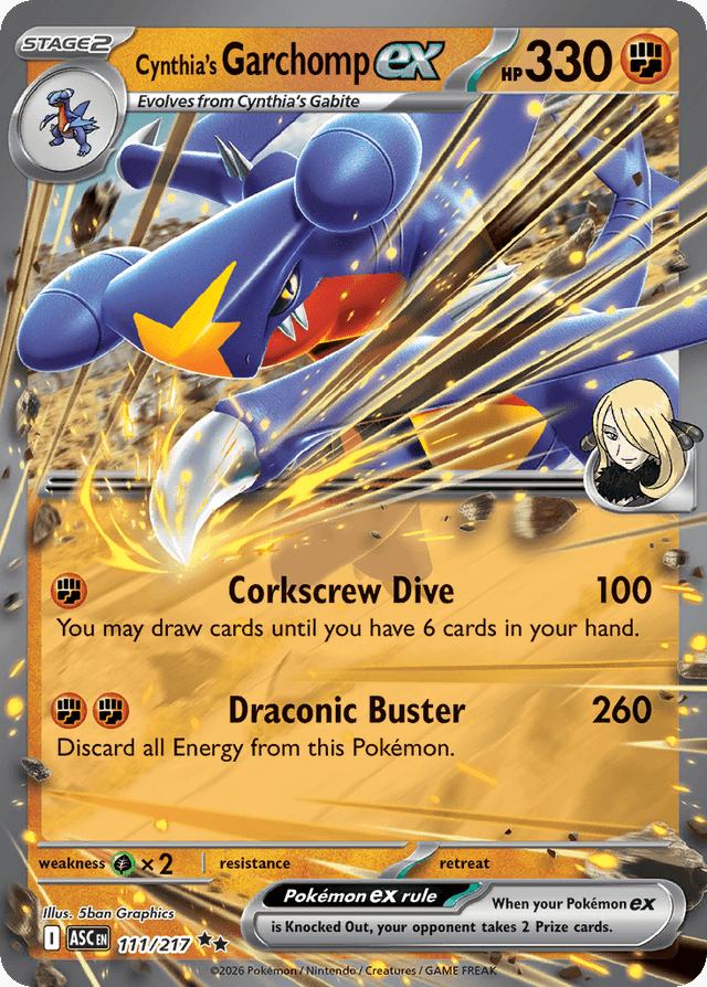 Carta Cynthia's Garchomp ex 111/217 do set Ascended Heroes — Pokémon TCG | Bynx