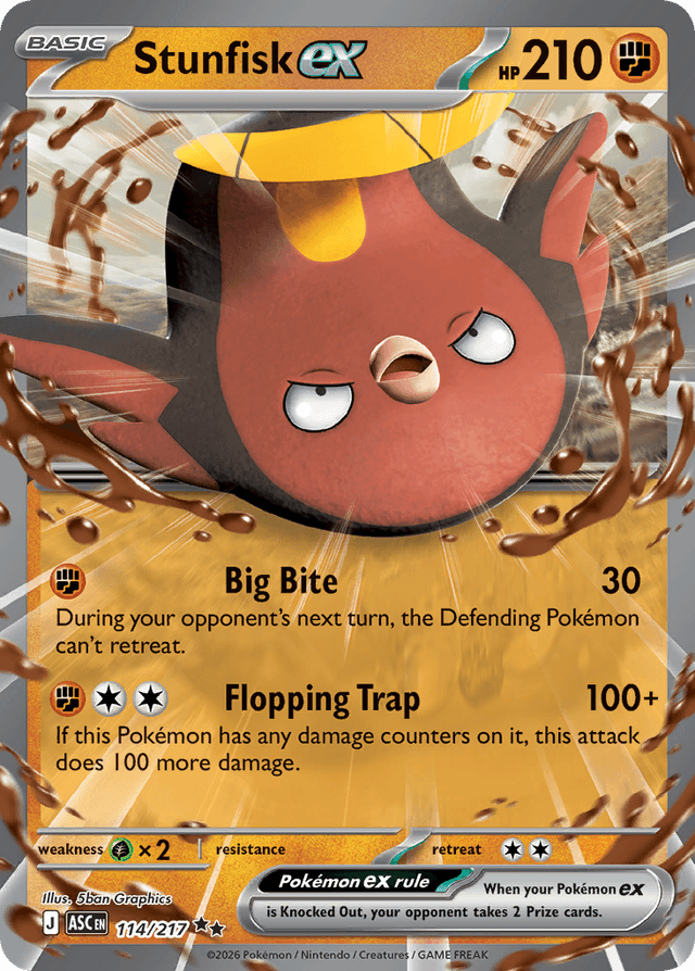 Carta Stunfisk ex 114/217 do set Ascended Heroes — Pokémon TCG | Bynx