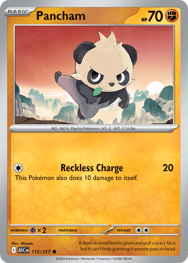 Carta Pancham 115/217 do set Ascended Heroes — Pokémon TCG | Bynx