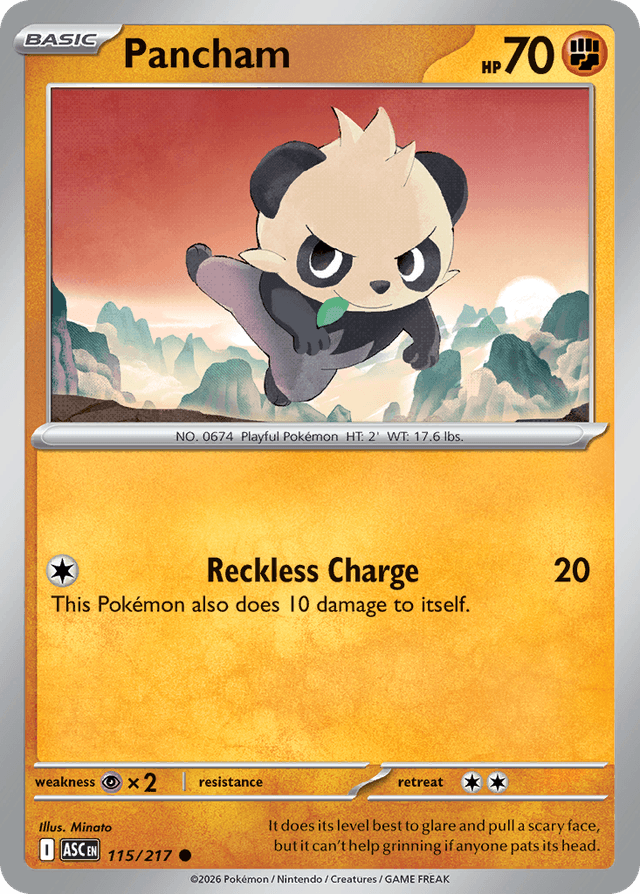 Carta Pancham 115/217 do set Ascended Heroes — Pokémon TCG | Bynx