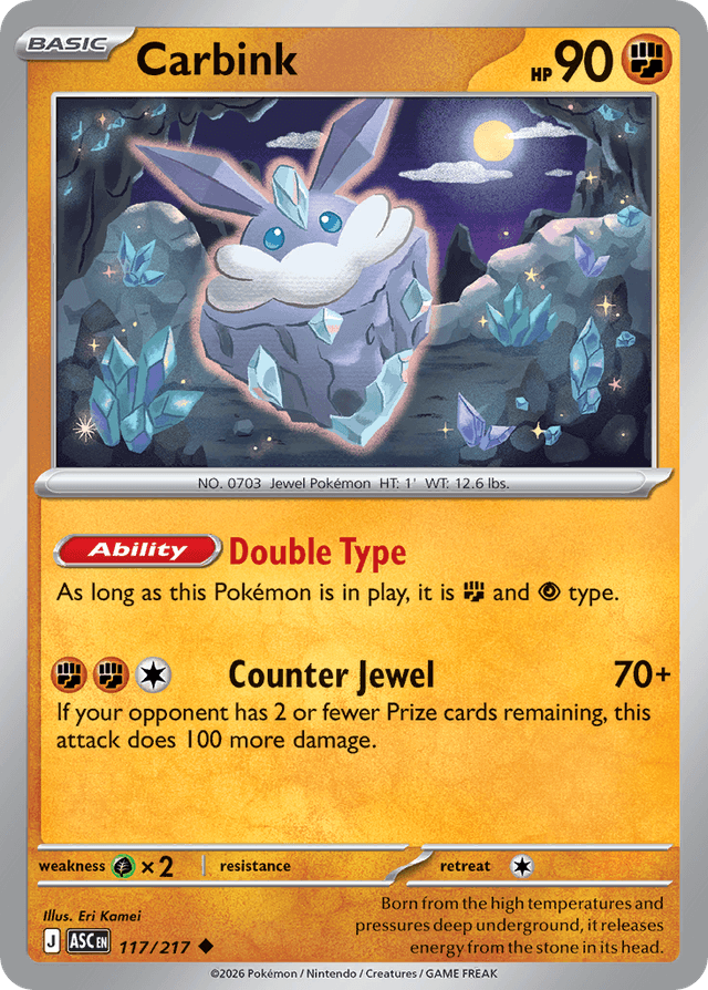 Carta Carbink 117/217 do set Ascended Heroes — Pokémon TCG | Bynx