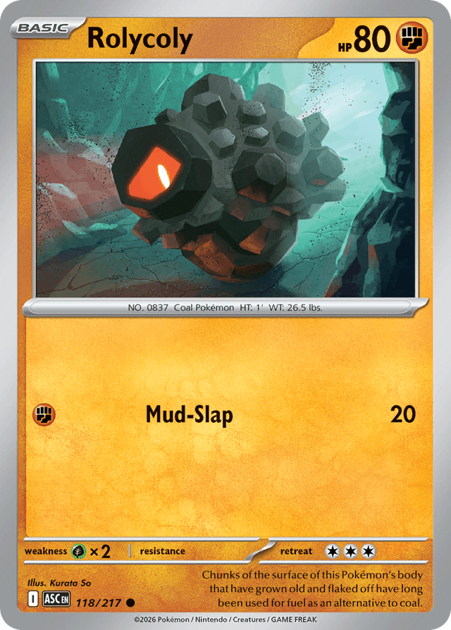 Carta Rolycoly 118/217 do set Ascended Heroes — Pokémon TCG | Bynx