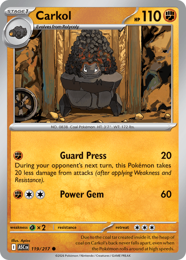 Carta Carkol 119/217 do set Ascended Heroes — Pokémon TCG | Bynx