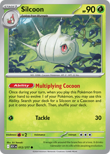 Carta Silcoon 12/217 do set Ascended Heroes — Pokémon TCG | Bynx