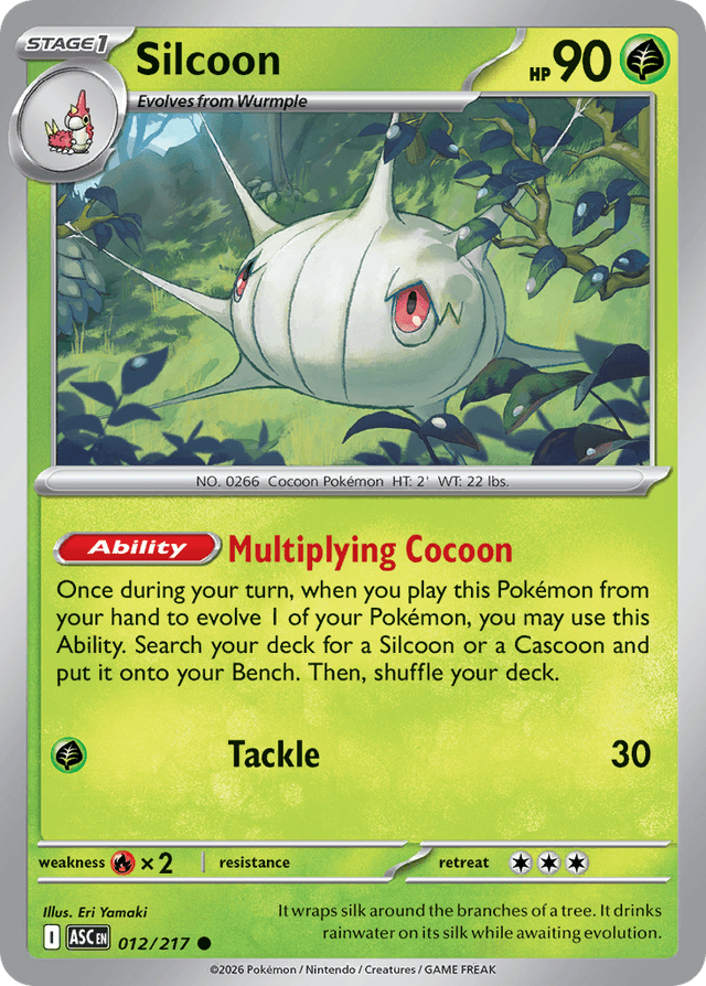 Carta Silcoon 12/217 do set Ascended Heroes — Pokémon TCG | Bynx