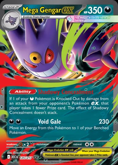 Carta Mega Gengar ex 125/217 do set Ascended Heroes — Pokémon TCG | Bynx